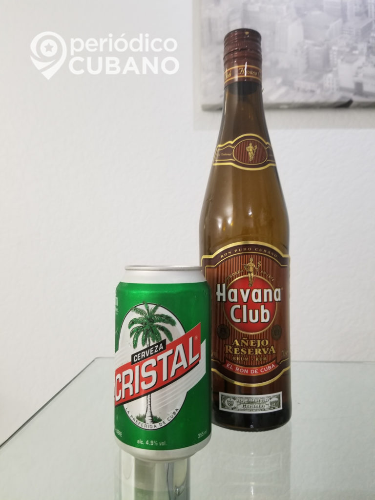 botella de ron y lata de cerveza cristal cubana (12)