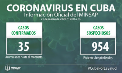 Coronavirus en Cuba Récord de casos en un día, ya son 35 (2)