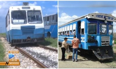 ¡Solo en Cuba! Convierten una Yutong en un tren ante la crisis de combustible