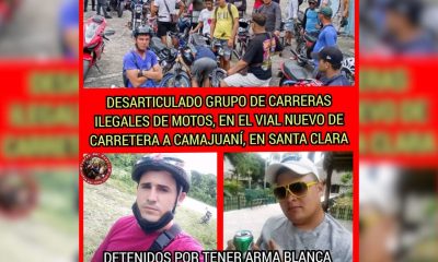 Policía cubana desarticula ilegal carrera de motos en Santa Clara