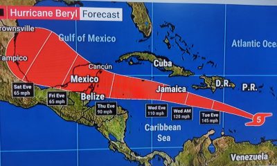 Huracán Beryl sube a categoría 5 y se dirige al sur de la República Dominicana